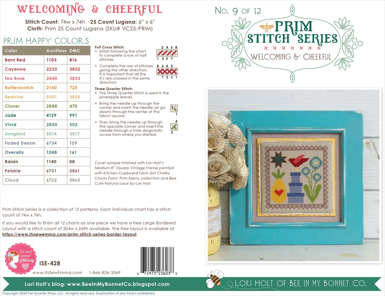 It's Sew Emma Cross Stitch Pattern-Prim Series, Pattern 9
